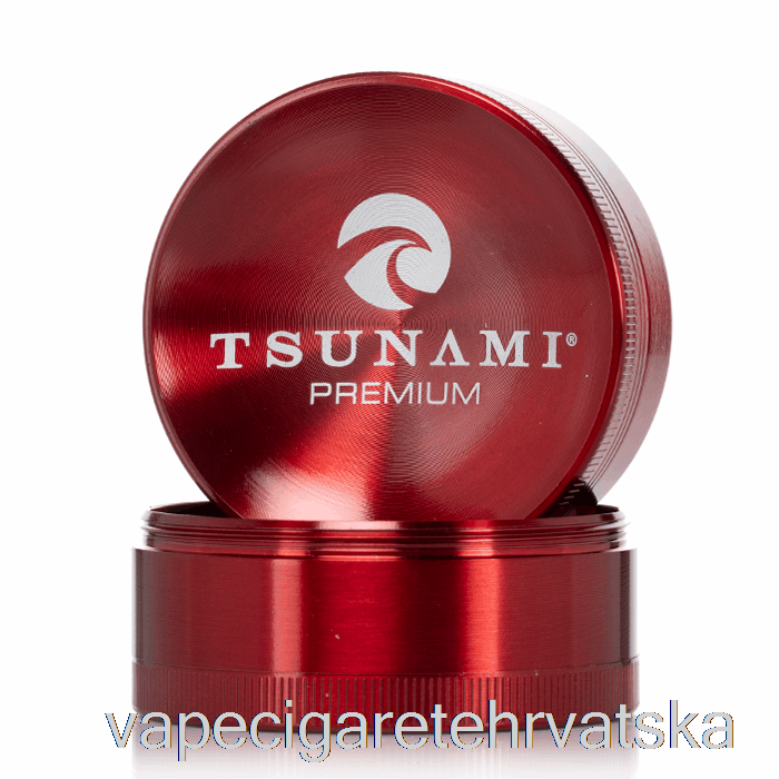 Vape Hrvatska Tsunami 2.4inch 4-dijelni Sunken Top Grinder Crveni (63mm)